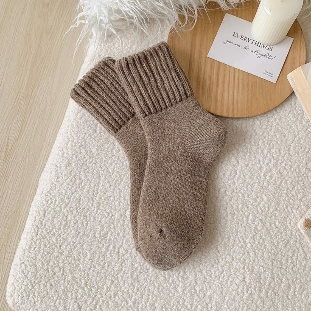 Thermal Sock Wool - Креативные однотонные утолщенные шерстяные носки, удобные