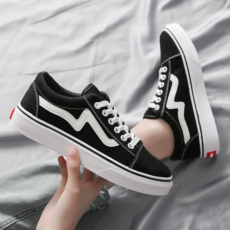 Vans Shoes Old Skool - Женские холщовые кроссовки для скейтборда, дышащие,