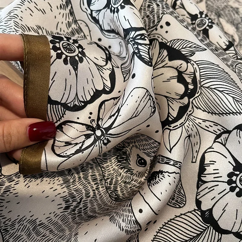 100% шелковый квадратный женск – обзор и цена Shawl Wrap Winter