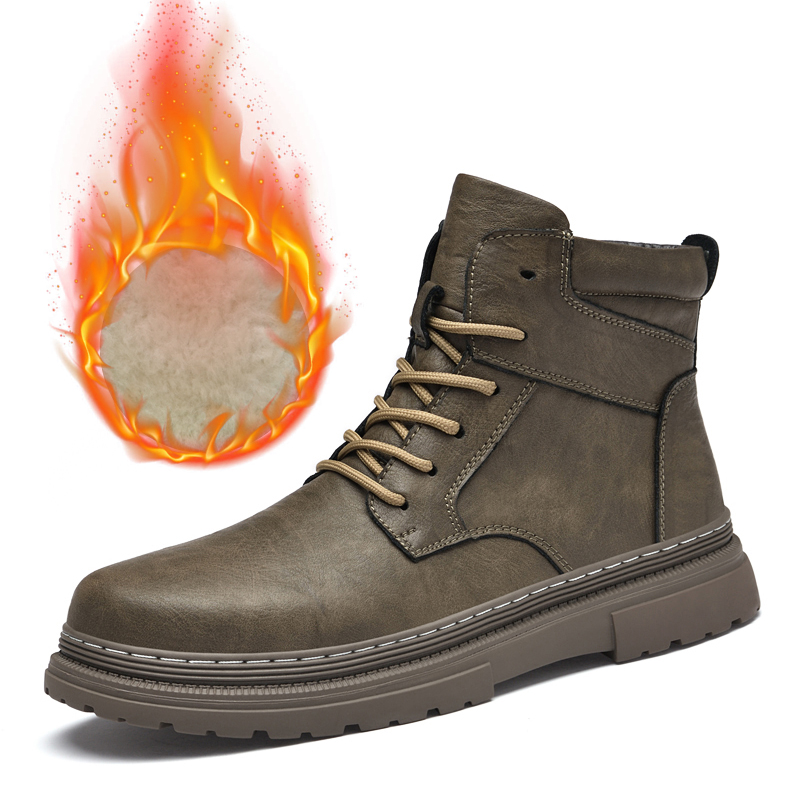 Теплая зимняя мужская кожаная  – обзор и цена Waterproof Winter Boot
