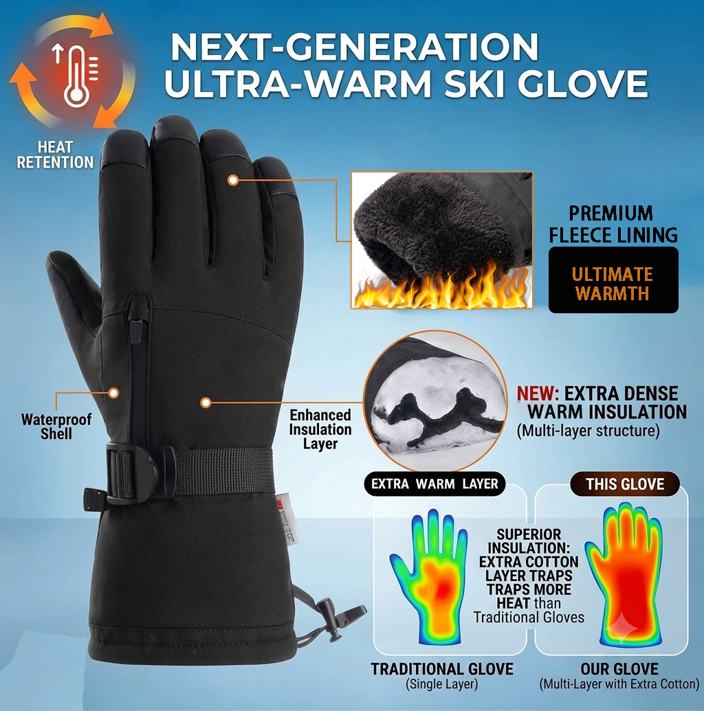 Зимние лыжные перчатки для муж – обзор и цена Snow Glove Insulated